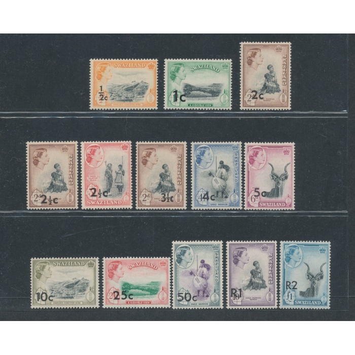 1961 SWAZILAND -  Stanley Gibbons n. 65/77a - 13 valori - MNH**