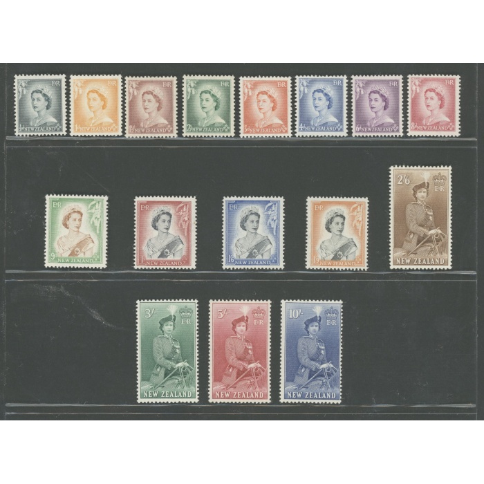 1953-59 NEW ZEALAND  - Stanley Gibbons n. 723-36 - Elisabetta II a cavallo - MNH**