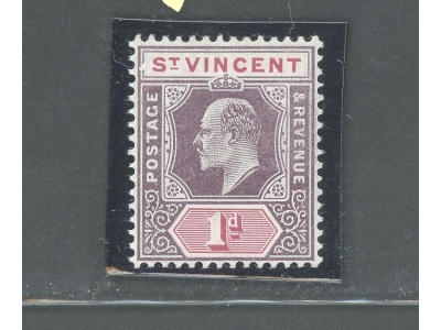 1904-11 ST. VINCENT - Stanley Gibbons n. 86 - 1d. dull purple and carmine - MNH**