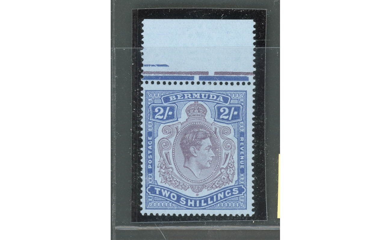 1938-53 BERMUDA, Stanley Gibbons n. 116 , GEORGE VI Portrait , 2s. deep purple ultramarine/grey blue - dentellato 13 3/4 - MNH**