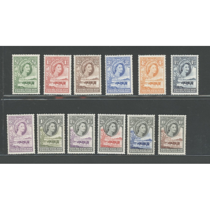 1955 Bechuanaland Protectorate , Stanley Gibbons n. 143-53 ,  12 valori , Serie completa - MNH**