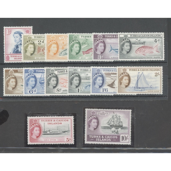 1957 Turks & Caicos Islands - Stanley Gibbons n. 237/50  - Effige di Elisabetta II ,14 valori  MNH**