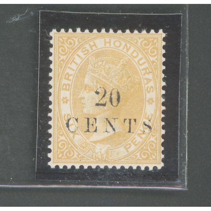 1888 BRITISH HONDURAS, Stanley Gibbons n. 29 - 20 cent on 6d. Yellow - MLH*