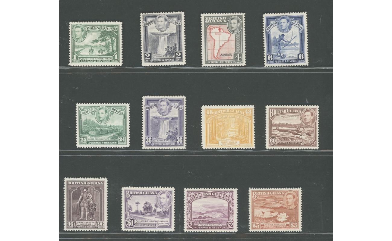 1938-52 BRITISH GUIANA - Stanley Gibbons n. 308-19 , 12 valori  - MNH**