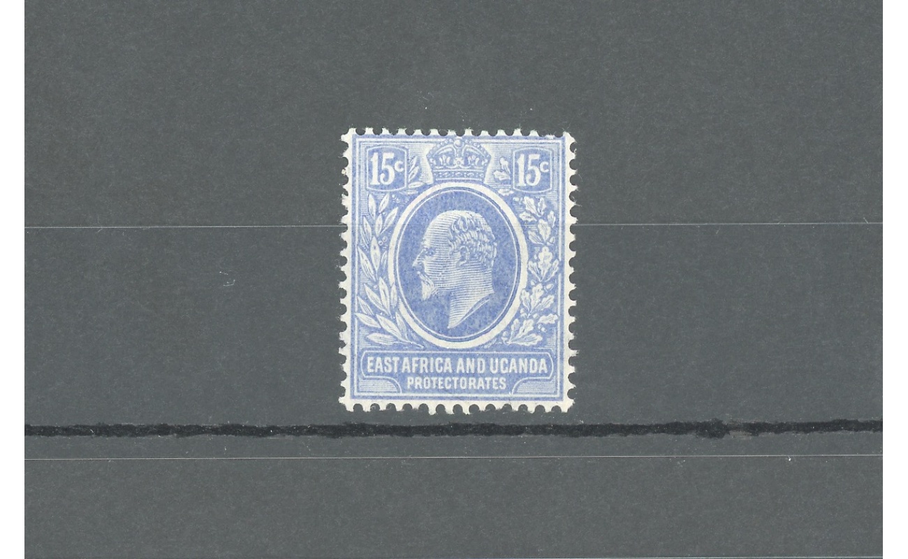 1907-08 East Africa and Uganda Protectorate - Stanley Gibbons n. 39 - 15 cent bright blue - MNH**