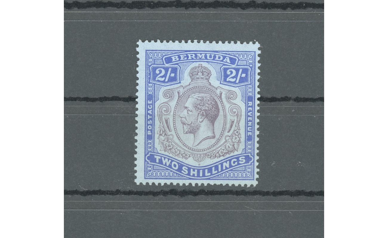 1924-32 BERMUDA, Stanley Gibbons n. 88 , GEORGE V Portrait , 2s. purple and bright blue/pale blue, MNH**