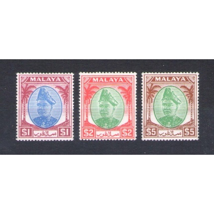 1949-55  Malaysian States - SELANGOR - Stanley Gibbons n. 108-110 - 3 Alti valori - MNH**