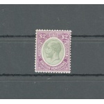 1922-33 British Honduras, Stanley Gibbons n. 137 , 2 Dollari Yellow green and bright purple - MNH**