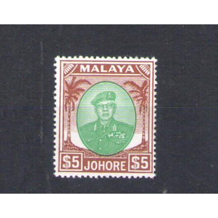 1949-55 Malaysian States - Johore - Stanley Gibbons n. 147 - Sultan Sir Ibrahim - 5$ - green and brown - MNH**