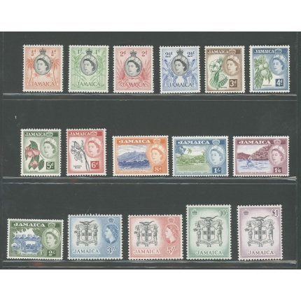 1956-58 JAMAICA -  Elisabetta II - Stanley Gibbons n. 159-174 - Serie 16 valori - MNH**
