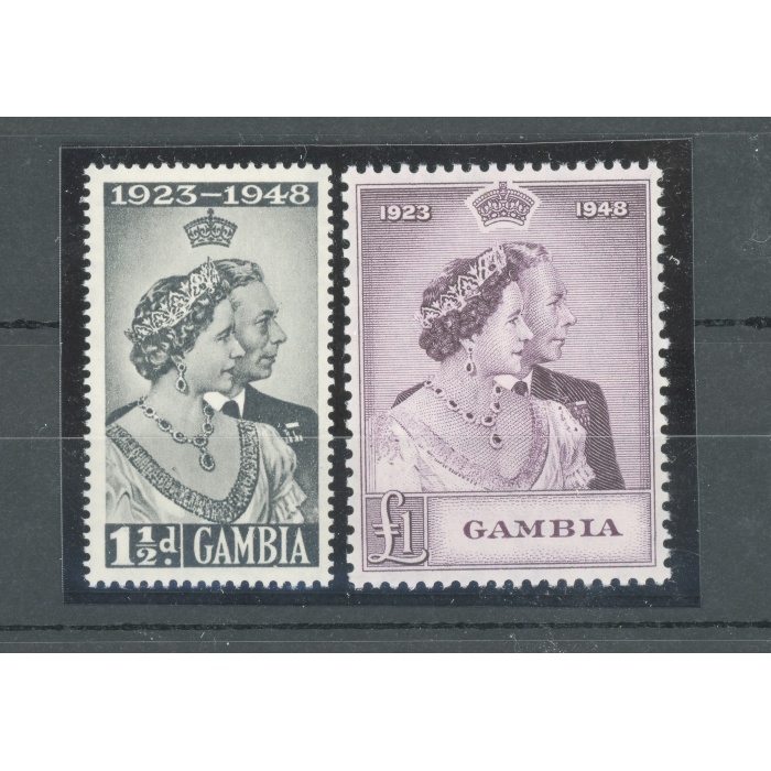 1948 Gambia - Stanley Gibbons n. 164-165 - Elisabetta II -  Royal Silver Wedding - MNH**