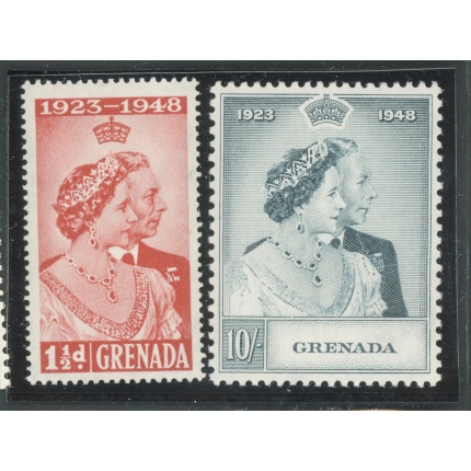1948 Grenada - Stanley Gibbons n. 166-67 - Elisabetta II -  Royal Silver Wedding - MNH**