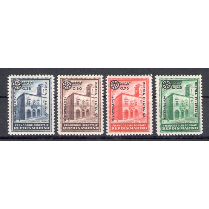 1934 SAN MARINO - Palazzetti Soprastampati - n. 180/83 - 4 valori - MNH**