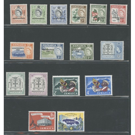 1962-63 JAMAICA -  Elisabetta II - Indipendenza - Stanley Gibbons n. 181-96 - Serie 16 valori - MNH**