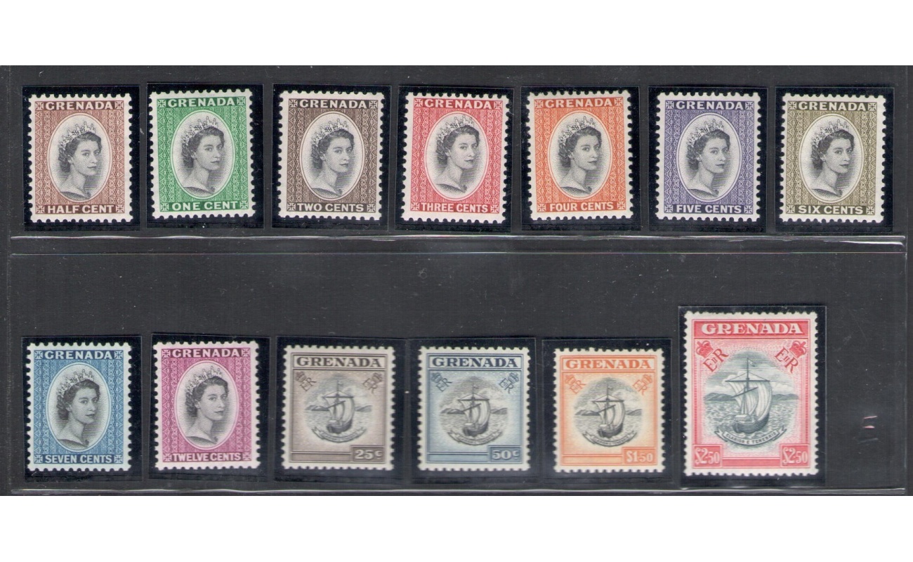 1953-59 Grenada , Stanley Gibbons n. 192-204 , Elisabetta II , MNH**