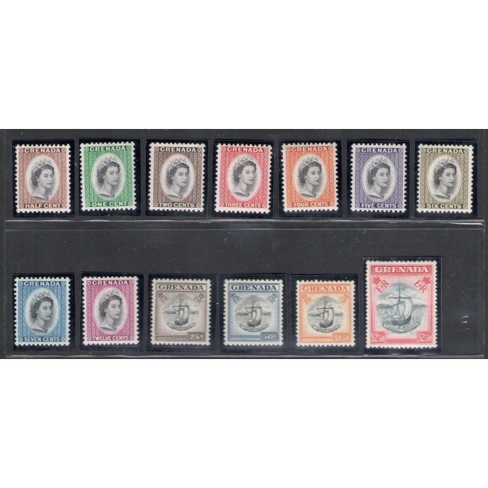 1953-59 Grenada , Stanley Gibbons n. 192-204 , Elisabetta II , MNH**