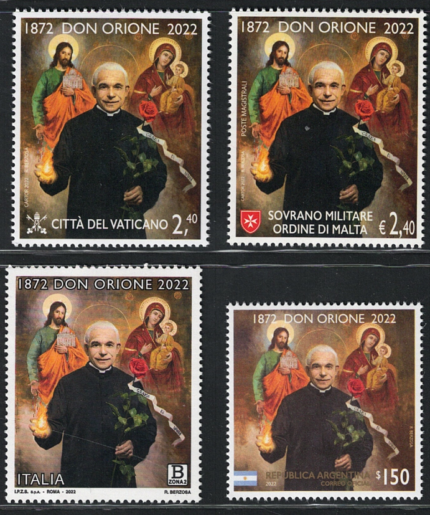 2022 Italia, Vaticano, Smom, Argentina, Don Orione, Emissione Congiunta, MNH**