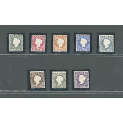 1886-93 Gambia - Stanley Gibbons n. 21-35 - Regina Vittoria - watermark Crown CA - 8 valori - MH*