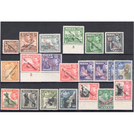 1948-53 MALTA , Stanley Gibbons n. 234-48 , New Costitution - Self Governement - MNH**