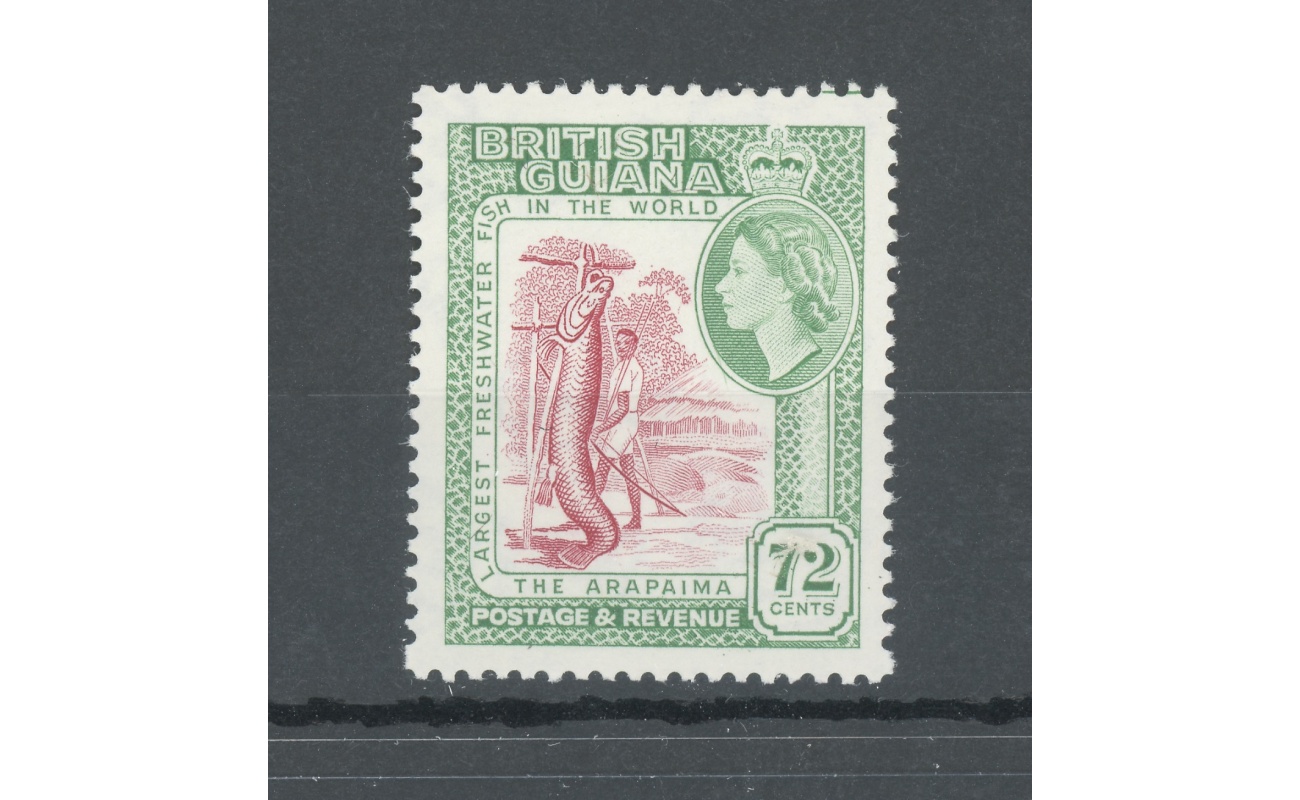 1954-63 British Guiana - Stanley Gibbons n. 342 - 72 cent carmine and emerald - MNH**