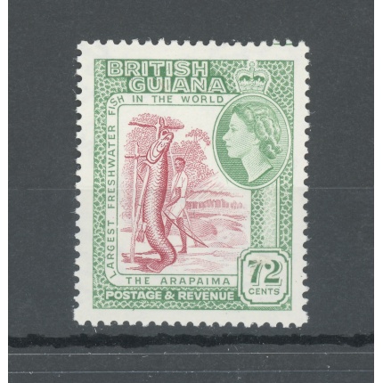 1954-63 British Guiana - Stanley Gibbons n. 342 - 72 cent carmine and emerald - MNH**