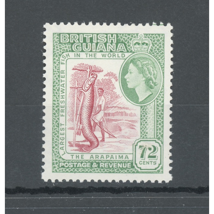 1954-63 British Guiana - Stanley Gibbons n. 342 - 72 cent carmine and emerald - MNH**