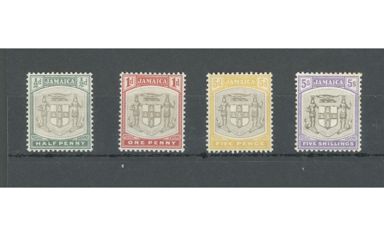 1905-11 JAMAICA - Stanley Gibbons n. 37- 39 - 43 - 45 -  watermark Mult Crown CA - MH*