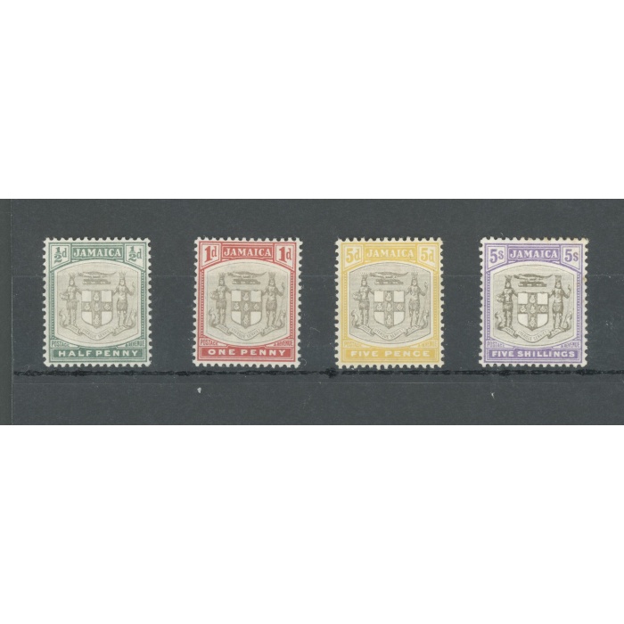 1905-11 JAMAICA - Stanley Gibbons n. 37- 39 - 43 - 45 -  watermark Mult Crown CA - MH*