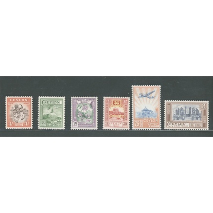 1950 Ceylon , Stanley Gibbons n. 413-18 , Serie di 6 valori , MNH**