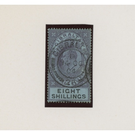 1903 Gibilterra , Stanley Gibbons n. 54, 8 Scellini dull purple and black,  Edoardo VII - Usato