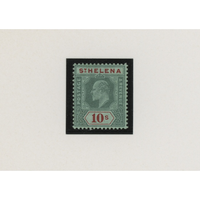 1908-11 St. Helena , Stanley Gibbons n. 70 , 10 Scellini green and red green,  Giorgio V - MLH*