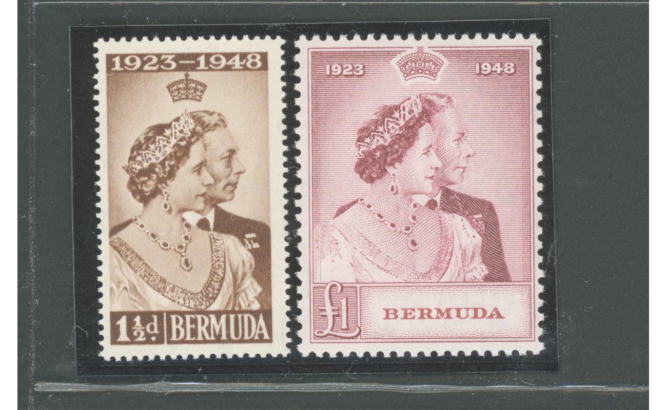 1948 BERMUDA, Stanley Gibbons n. 125-26 - Royal Silver Wedding - serie di 2 valori - MNH**