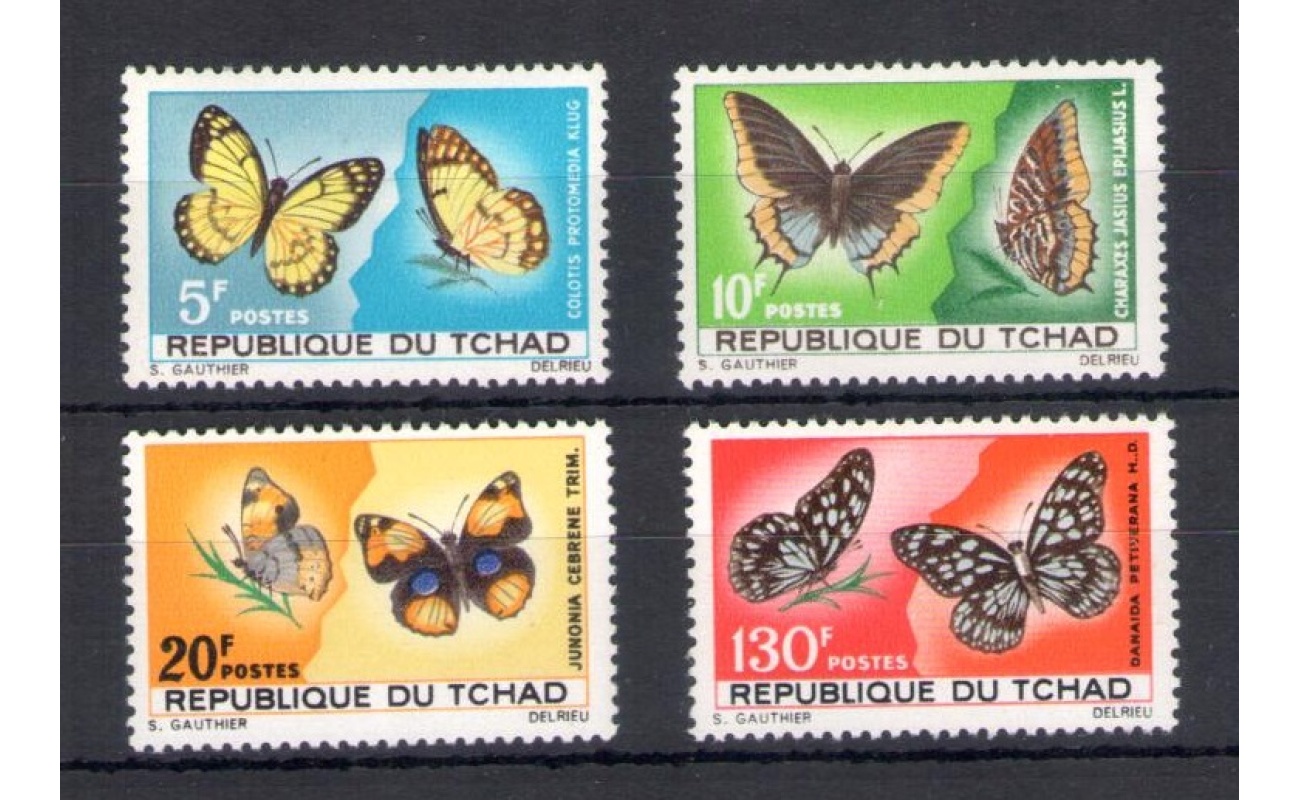 1967 Tchad Repubblica , Farfalle - Yvert n. 137-40 - 4 valori - MNH**