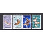 1968 Tchad Repubblica - Catalogo Yvert n. 157-60 - Farfalle - 4 valori - MNH**