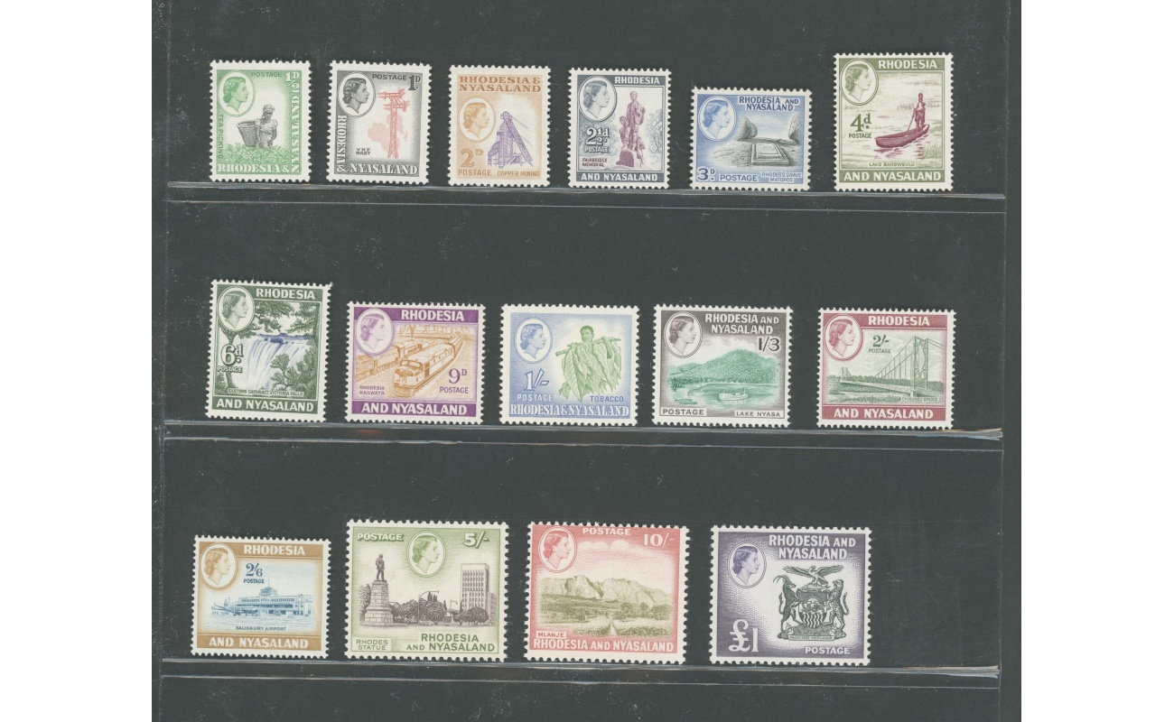 1959-62 Rhodesia & Nyasaland - Stanley Gibbons n. 18-31 - 15 valori - MNH**