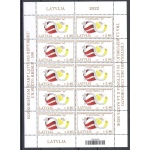 2022 Lettonia - Centenario Concordato - Emissione Congiunta con Vaticano - Minifoglio di 10 valori - MNH**