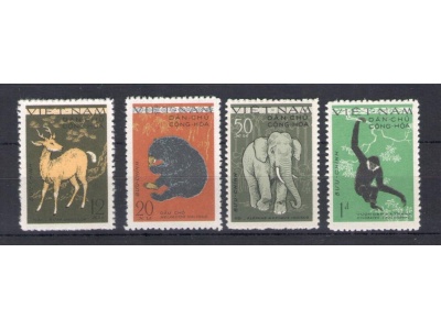 1961 Vietnam del Nord - Yvert n. 216-19 - Animali - 4 valori - MNH**