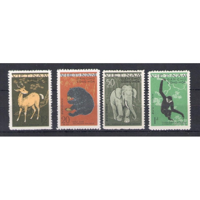 1961 Vietnam del Nord - Yvert n. 216-19 - Animali - 4 valori - MNH**