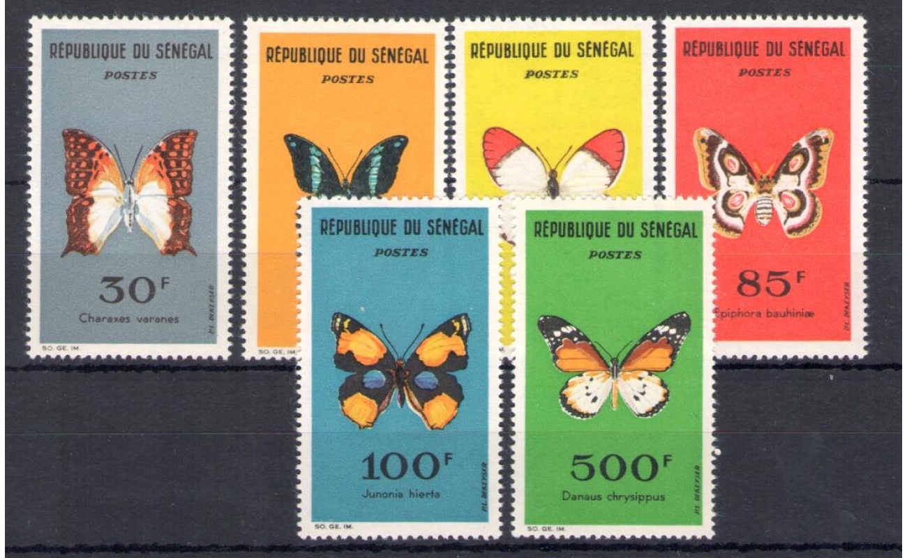 1963 Senegal - Repubblica , Farfalle - Yvert n. 226-31 - 6 valori - MNH**