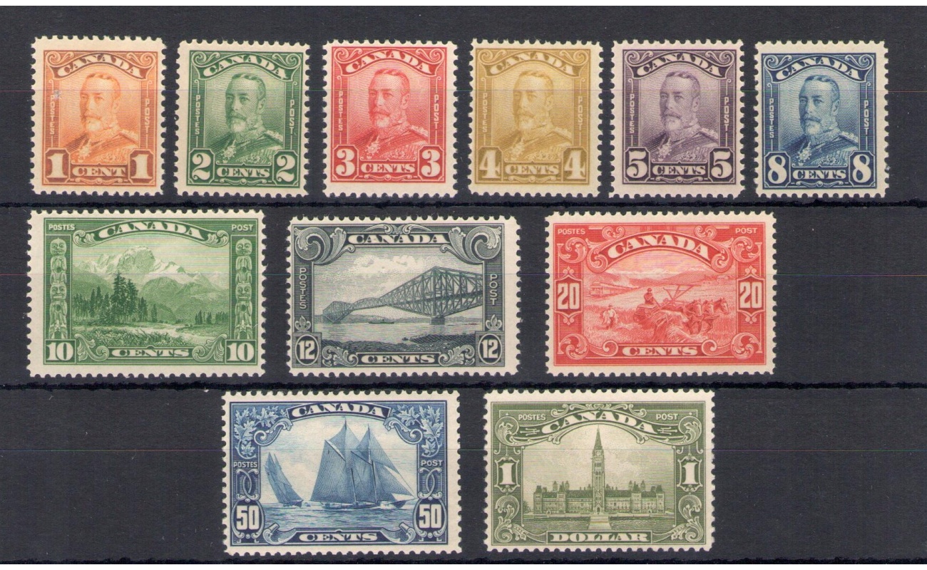 1928-29 CANADA - Stanley Gibbons 275-285 - Parlamento - serie di 11 valori - MNH**