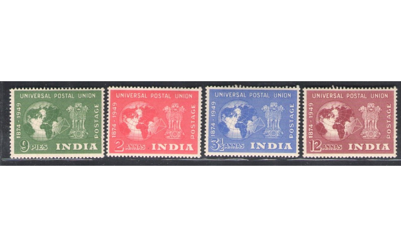 1949  India - 75 Anniversario UPU - Stanley Gibbson n. 325-28 - 4 valori - MNH**