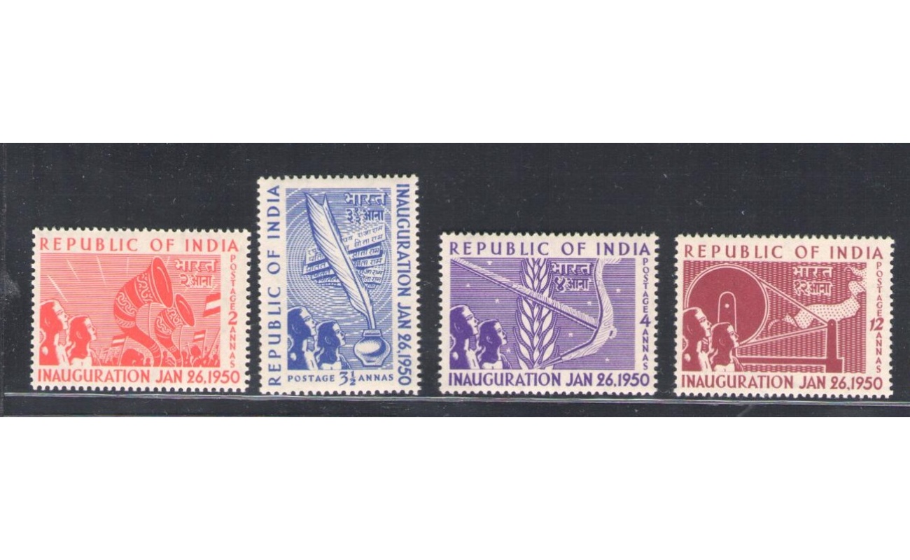 1950 INDIA - Inaugurazione della Repubblica , Stanley Gibbons n. 329-32 , serie di 4 valori , MNH **