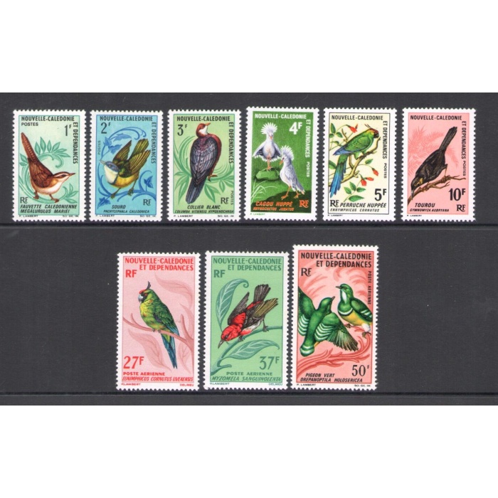 1966-68 Nouvelle Caledonie - Catalogo Yvert n. 345-50 + Posta Aerea n. 88-90  - Uccelli - 9 valori  MNH**