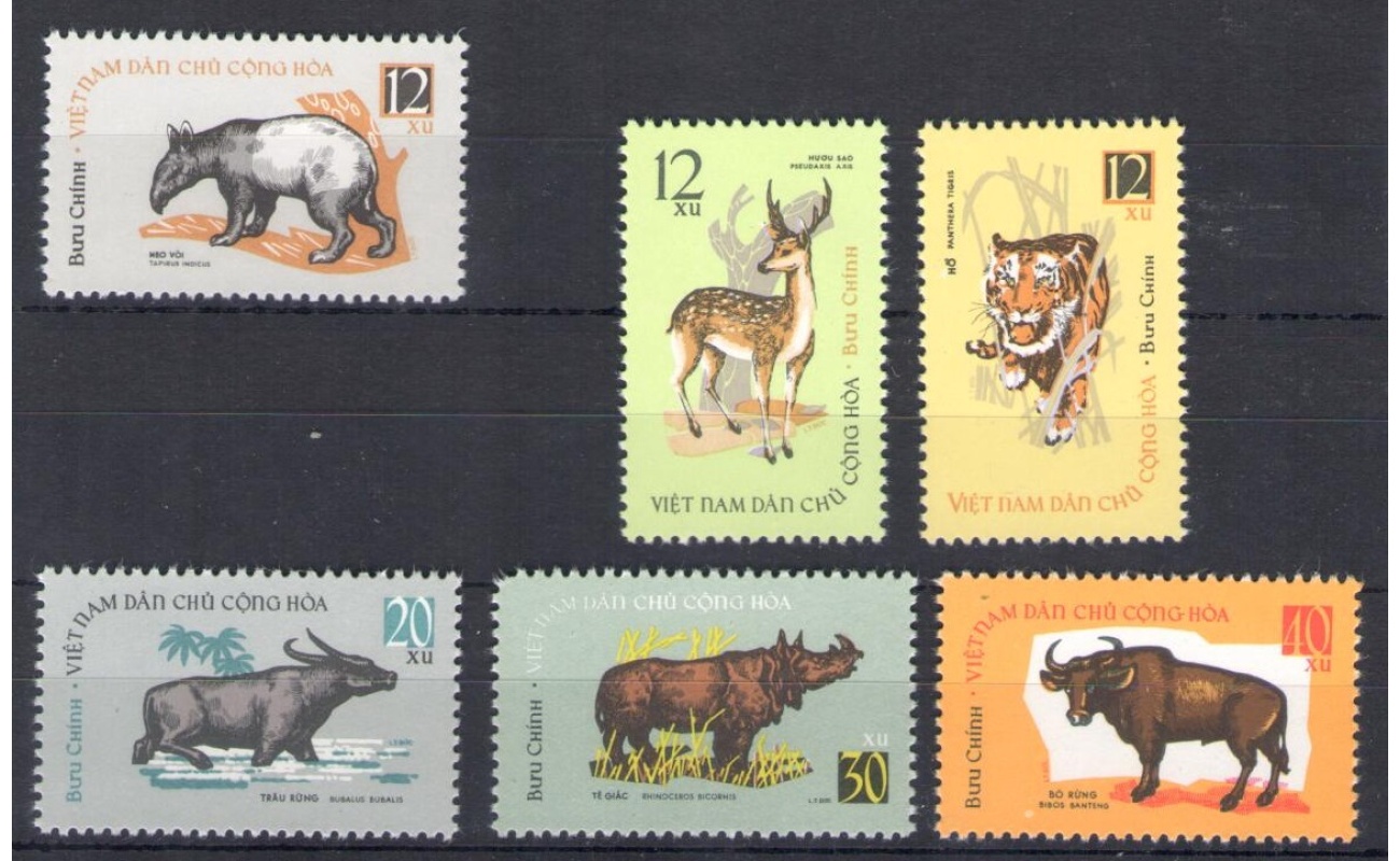 1964 Vietnam del Nord - Yvert n. 377-82 - Animali - 6 valori - MNH**