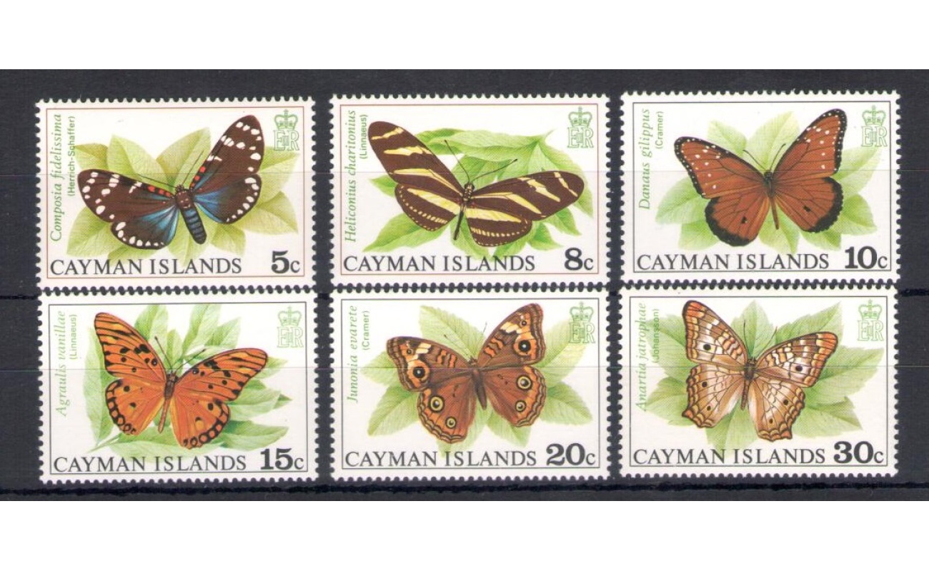 1977 Cayman Islands , Farfalle - Yvert n. 390-95 - 6 valori - MNH**