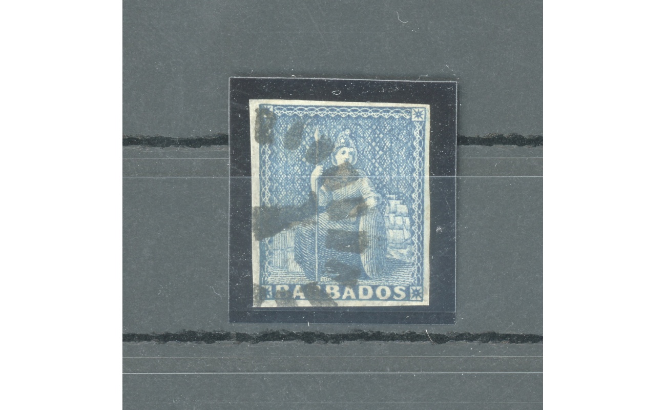 1852-55 BARBADOS, Stanley Gibbons n. 4 - 1 d. deep blue - Usato
