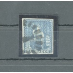 1852-55 BARBADOS, Stanley Gibbons n. 4 - 1 d. deep blue - Usato