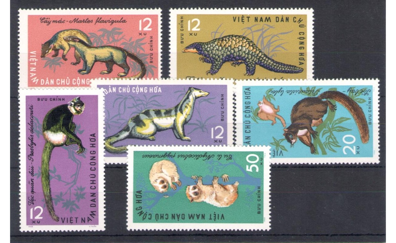 1965 Vietnam del Nord - Yvert n. 427-32 - Animali - 6 valori - MNH**