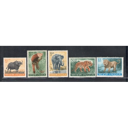 1963 INDIA - Preservazione Vita Animale , Stanley Gibbons n. 472-76 , serie di 5 valori ,  MNH **