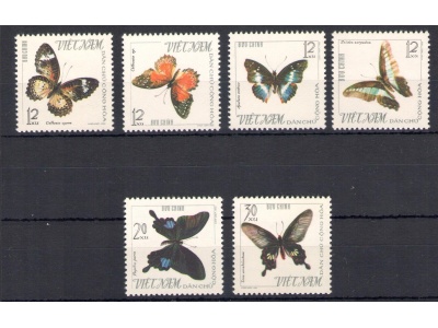 1965 Vietnam del Nord , Farfalle - Yvert n. 472-77 - 6 valori - MNH**
